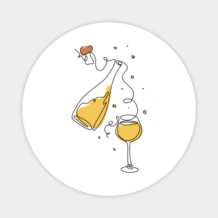 Line art style illustration of alcoholic drink Magnet